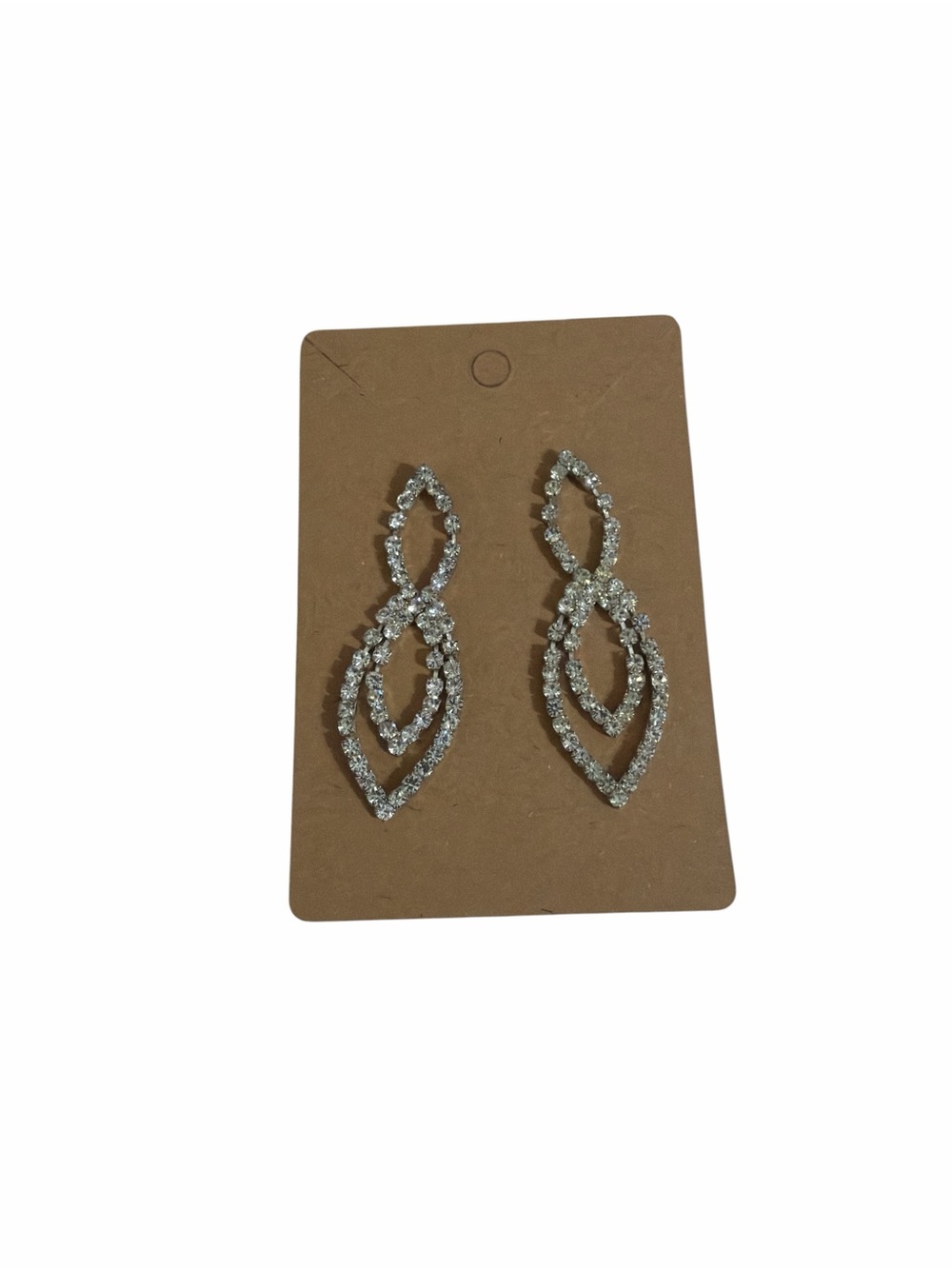 Vintage Sparkling Silver Crystal Dangle Earrings Elegant Women Jewelry 2ā Length